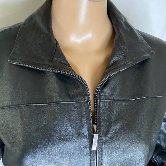 Worthington Leather Jacket petite small with wrap strap - Picture 3 of 7